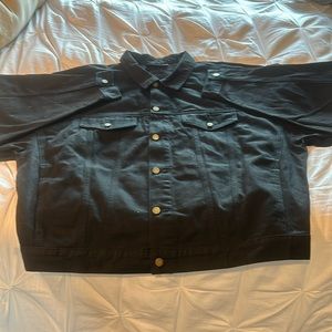 Men’s brand new Fear of god black denim jacket got it at drop . They don’t make